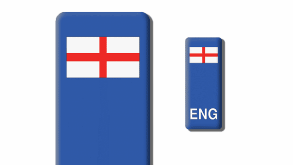 England 3D number plate badge